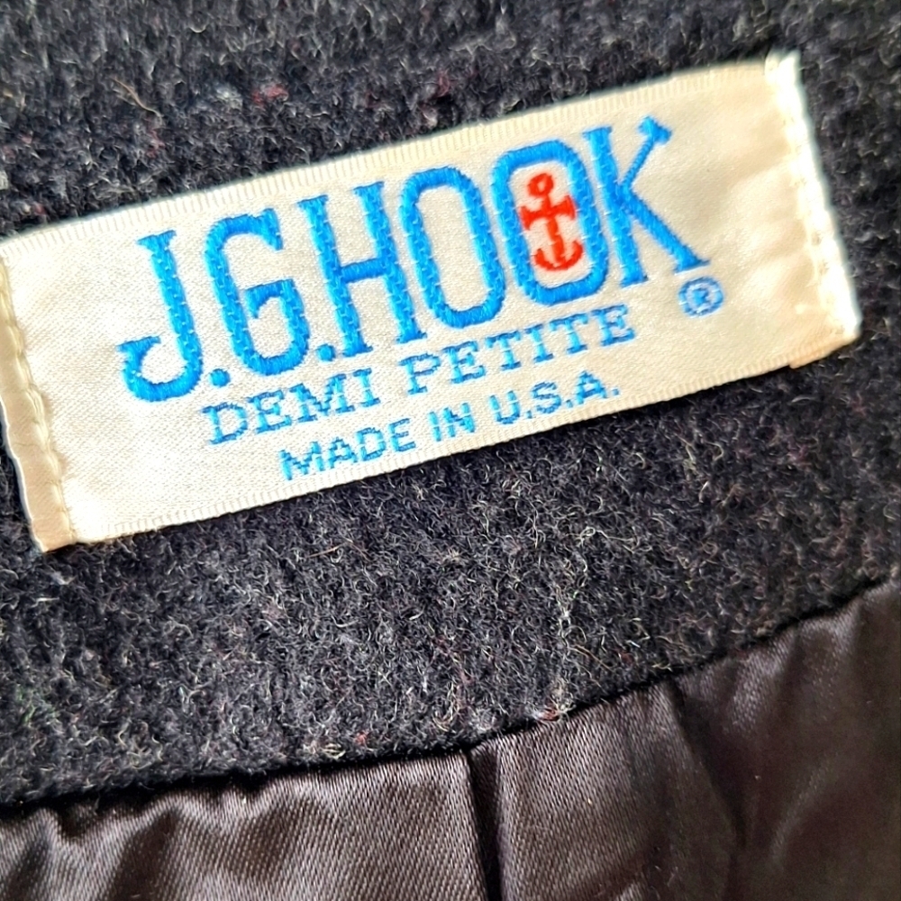 Vintage J.G.Hook Demi Petite Gray Women's Coat 100% Pure Wool - Picture 9 of 9